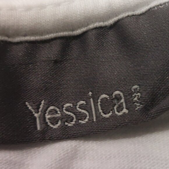 YESSICA Women's White Cotton Blend Sleeveless Tank Top w/Black/Silver Trim - Med - Picture 9 of 9